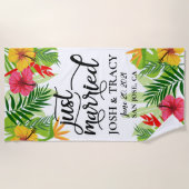 Serviette De Plage Juste Marié Lune de Miel Mariage Fête des mariées  (Devant)