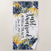 Serviette De Plage Juste Marié Tropical Newlywees Cadeaux Personnalis (Devant)
