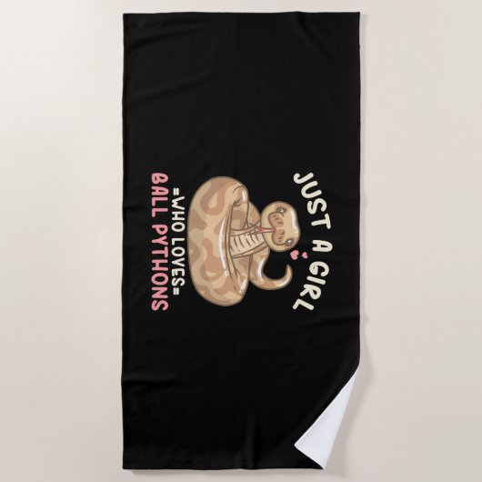Serviette De Plage Juste Une Fille Qui Aime Ball Python (Devant)