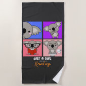 Serviette De Plage Juste une fille qui aime Koalas. (Devant)