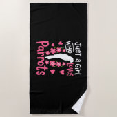 Serviette De Plage Juste Une Fille Qui Aime Le Perroquet (Devant)