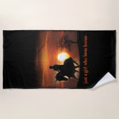 Serviette De Plage juste une fille qui aime les chevaux (Devant)