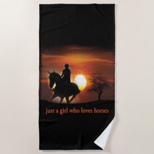 Serviette De Plage juste une fille qui aime les chevaux