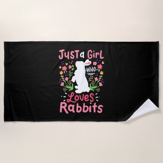 Serviette De Plage Juste une fille qui aime les lapins (Devant)