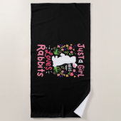 Serviette De Plage Juste une fille qui aime les lapins (Devant)