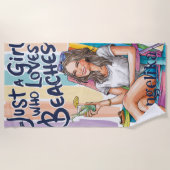Serviette De Plage Juste Une Fille Qui Aime Les Plages (Devant)