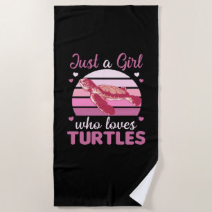 Serviette De Plage Juste une fille qui aime les tortues - jolie tortu
