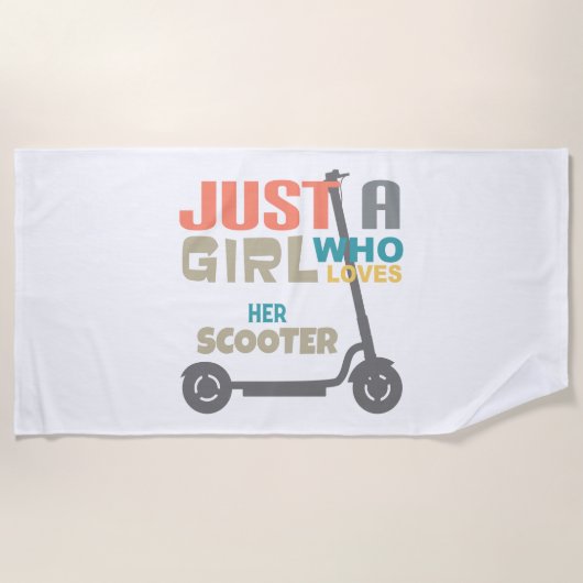 Serviette De Plage Juste une fille qui aime son scooter (Devant)