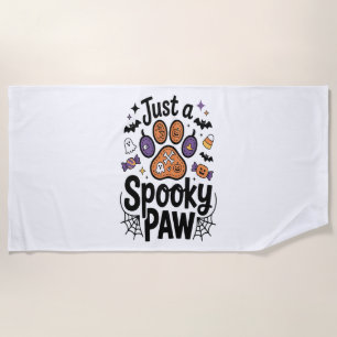Serviette De Plage Juste une patte effrayante PNG, Chien Halloween