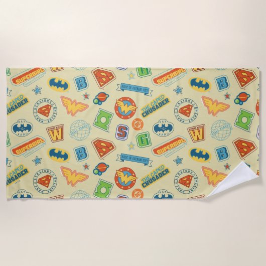 Serviette De Plage Justice League Super Hero Badge Pattern (Devant)