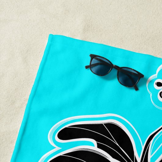 Serviette De Plage Kailua Hibiscus Hawaiian Ingénié Floral - Turq (En situation)