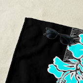 Serviette De Plage Kalaheo Hawaii Hibiscus Floral Tapa - Turq (En situation)