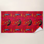 Serviette De Plage Kandinsky Rouge Noir Art Abstrait (Devant)