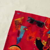 Serviette De Plage Kandinsky Rouge Noir Art Abstrait (En situation)