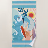 Serviette De Plage Kangaroo Surf (Devant)
