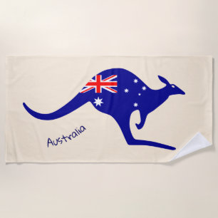 SERVIETTE DE PLAGE KANGOUROU AUSTRALIEN - DRAPEAU AUSTRALIEN