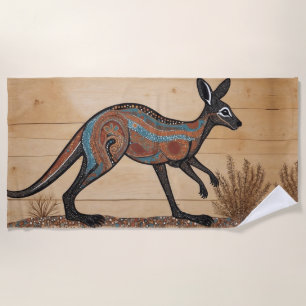 Serviette De Plage Kangourou, thème aborigène australien