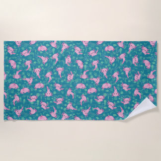 Serviette De Plage Kawaii Axolotl dans Ocean Beach Towel
