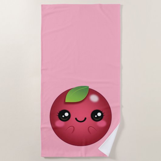 Serviette De Plage Kawaii Cranberry (Devant)
