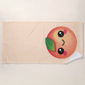 Serviette de plage Kawaii Peach (Devant)