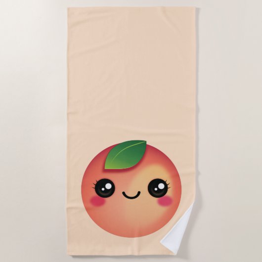 Serviette de plage Kawaii Peach (Devant)