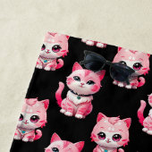 Serviette De Plage Kawaii Rose Kitty Cats Design (En situation)