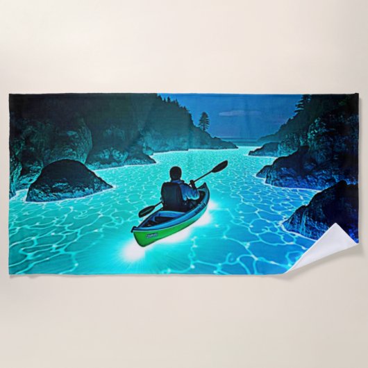 Serviette De Plage Kayak dans la conception de l'eau brillante (Devant)