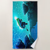 Serviette De Plage Kayak dans la conception de l'eau brillante (Devant)