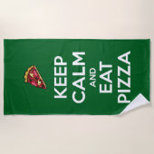 Serviette De Plage Keep Calm and Eat Pizza 2 (Devant)