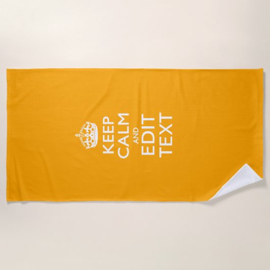 Serviette De Plage Keep Calm and Your Text on Accent Yellow (Devant)