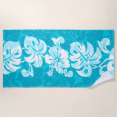 Serviette De Plage Ketmie hawaïenne de frontière de Kalakaua - (Devant)