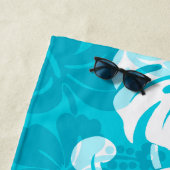 Serviette De Plage Ketmie hawaïenne de frontière de Kalakaua - (En situation)