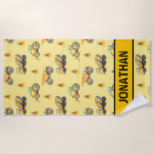 Serviette De Plage Kids' Construction Truck – Fun & Customizable (Devant)
