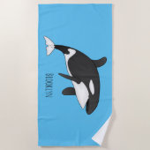 Serviette De Plage Killer whale cartoon illustration (Devant)