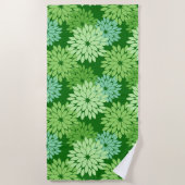 Serviette De Plage Kimono floral moderne Impression, Vert citron (Devant)