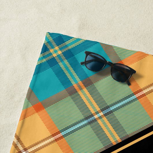 Serviette De Plage Kingfisher Tartan Beach Towel (En situation)