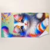 Serviette De Plage Kitten Art (Devant)
