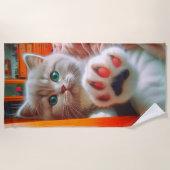 Serviette De Plage Kitten et Paw (Devant)