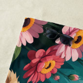 Serviette De Plage Kitten & Fleurs (En situation)