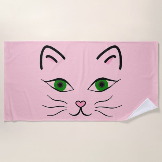 Serviette de plage - Kitty Face (Devant)