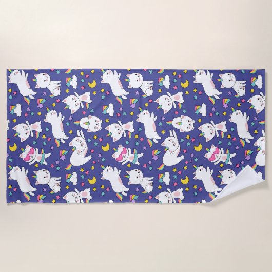 Serviette de plage Kitty Unicorns (Devant)