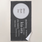 Serviette de plage Kiwi sur mesure avec voeux (Devant)