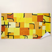 Serviette De Plage Klee - Caractères en Jaune, (Devant)