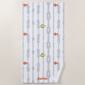Serviette De Plage Knots and little fishes. Customisable (Devant)