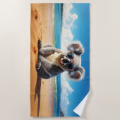 Serviette De Plage Koala sur une plage de sable (Devant)