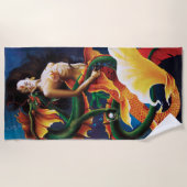 Serviette De Plage Koi Mermaid and Dragon (Devant)