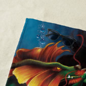 Serviette De Plage Koi Mermaid and Dragon (En situation)