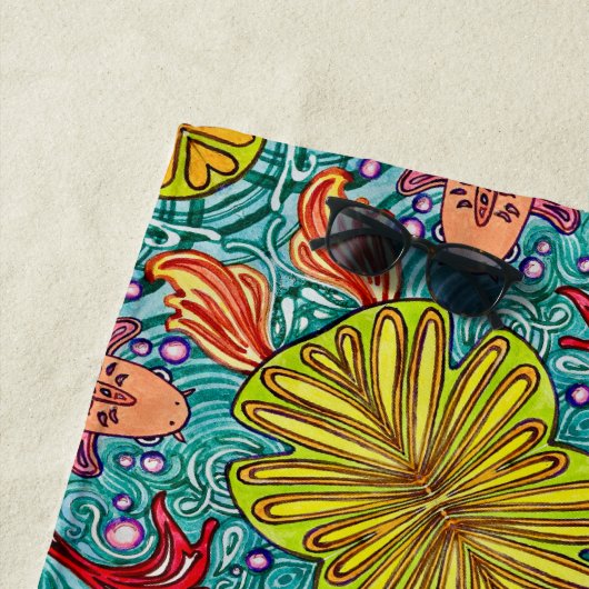 Serviette De Plage Koi tropical - (En situation)