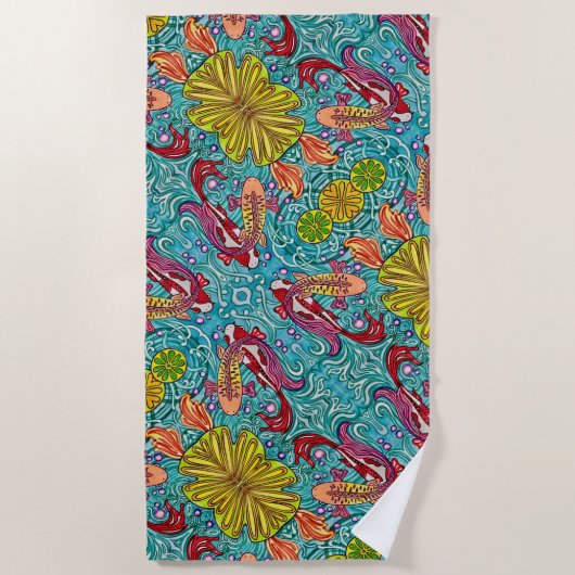 Serviette De Plage Koi tropical - (Devant)