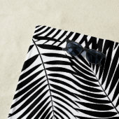 Serviette De Plage Kona Palms Hawaiian Leaf Tropical - Noir (En situation)